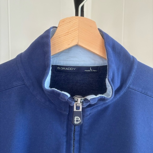 b draddy Other - B. Draddy 1/4 Zip Golf Performance Pima Cotton Blend Blue Pullover Mens Large
